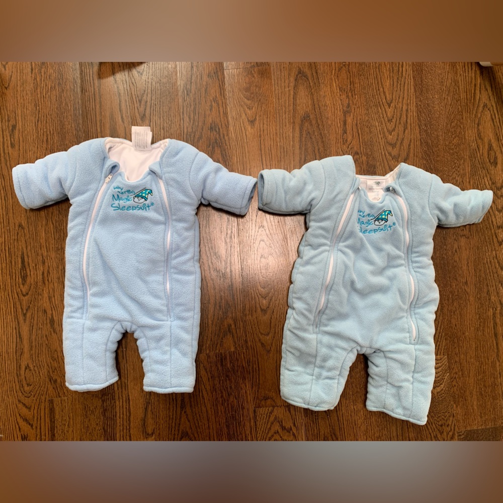 2 Merlin Fleece Sleep Suits (Small and Large)